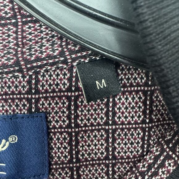 Vintage 90s Callaway Polo Shirt Men's Medium Red AOP Diamond Pattern Cotton Y2K - Picture 9 of 16